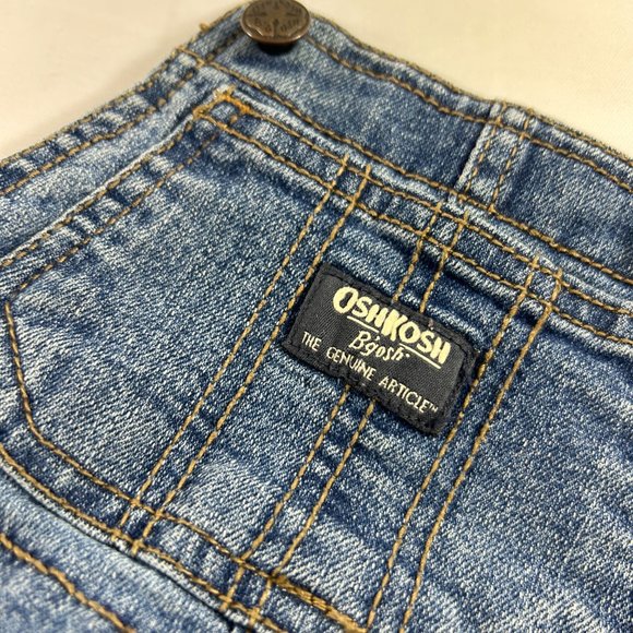 Oshkosh Childrens Bib Overalls Size 6M Denim Snap Legs Stretch Cotton Blend 2019 - Picture 4 of 5